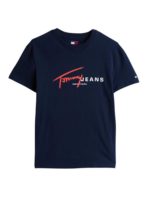 T-shirt blu in cotone Tommy Jeans | DM0DM20817C1G